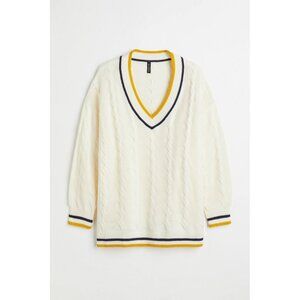 H&M+ Sz. XXL V-neck Knitted Varsity Sweater